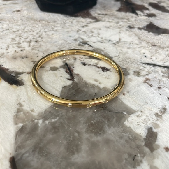 Swarovski Vintage Signed Polka Dot Crystal stacking Bangle & Pave Heart Pendant - Picture 7 of 14